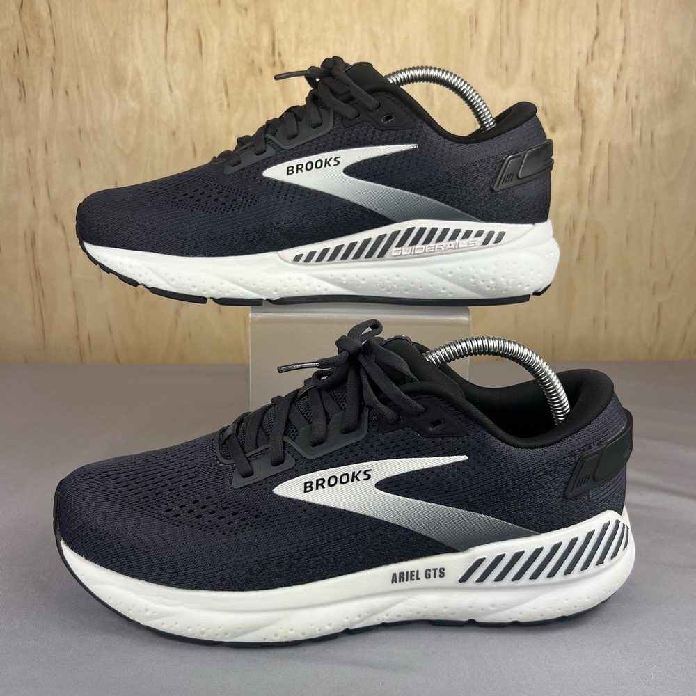 Brooks Ariel GTS 24 Womens Sz 10 Black White Support Running Shoes 1204141B016